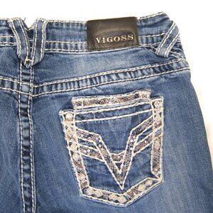 VIGOSS The Dublin Dublin Capri Jeans Blue Denim size 11/12 inseam of 21 Low Rise